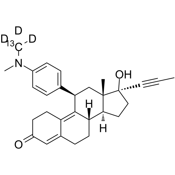 Mifepristone-13C,d3(Synonyms: RU486-13C,d3;  RU 38486-13C,d3)