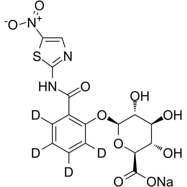 Tizoxanide glucuronide-d4 sodium