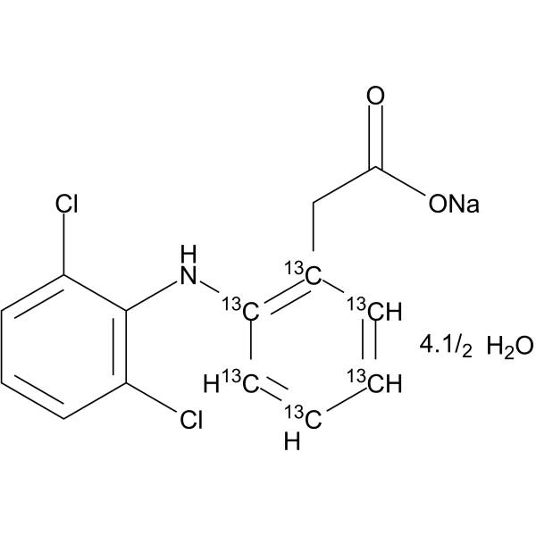 Diclofenac-13C6 sodium heminonahydrate(Synonyms: 双氯芬酸钠 13C6 (1/2水))