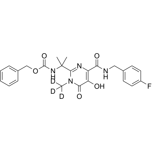 Benzyl 2-(4-(4-fluorobenzylcarbamoyl)-5-hydroxy-1-methyl-6-oxo-1,6-dihydropyrimidin-2-yl)propan-2-ylcarbamate-d3