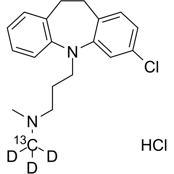 Clomipramine-13C,d3 hydrochloride(Synonyms: Chlorimipramine-13C,d3 hydrochloride; G-3458613C,d3 hydrochloride; NSC-169865-13C,d3 hydrochloride)