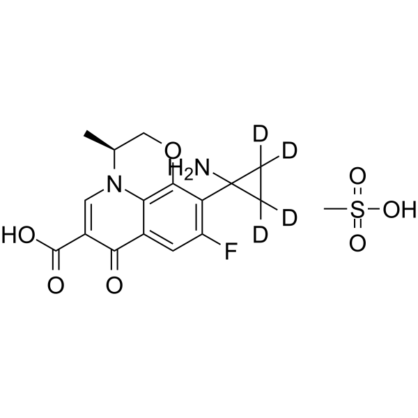 Pazufloxacin-d4 mesylate(Synonyms: 帕珠沙星甲磺酸盐 d4 (甲磺酸盐))