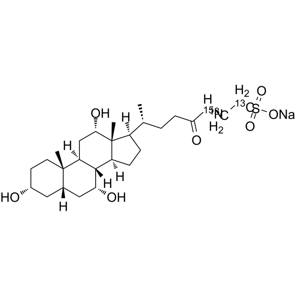 Taurocholic acid-13C2,15N sodium(Synonyms: Sodium taurocholate-13C2,15N; N-Choloyltaurine-13C2,15N sodium)