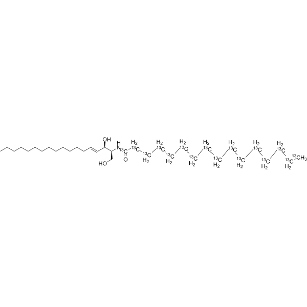 C16-Ceramide-13C16(Synonyms: C16 Ceramide-13C16;  Ceramide 16-13C16;  D-erythro-C16-Ceramide-13C16;  D-erythro-N-Hexadecanoylsphingenine-13C16;  D-erythro-N-Palmitoylsphingosine-13C16;  D-erythro-Δ4-Ceramide-13C16)