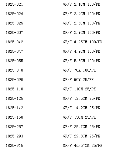 1825-025-沃特曼直径25mm无粘合剂GF/F玻璃纤维滤纸