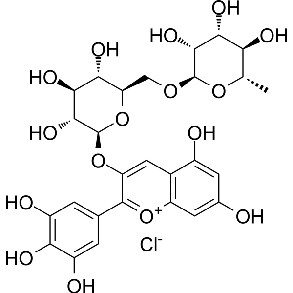 Delphinidin 3-rutinoside chloride                                          (Synonyms: Delphinidin 3-O-rutinoside chloride)