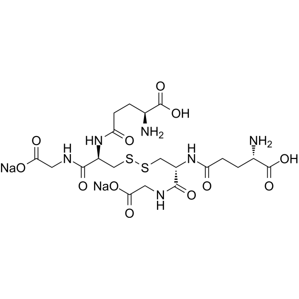 Glutathione oxidized disodium                                          (Synonyms: 氧化型谷胱甘肽钠盐; L-Glutathione oxidized disodium; GSSG disodium; Oxiglutatione disodium)