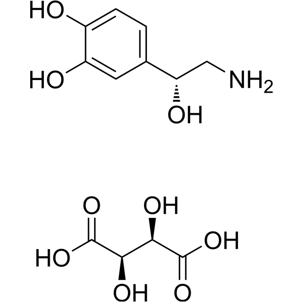 Norepinephrine tartrate                                          (Synonyms: 去甲肾上腺素酒石酸盐; Levarterenol tartrate; L-Noradrenaline tartrate)