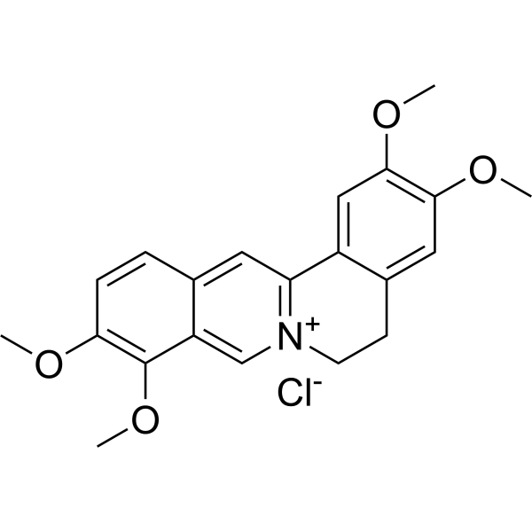 Palmatine chloride (Standard)                                          (Synonyms: 盐酸巴马汀 (标准品)；盐酸巴马亭 (标准品)；盐酸掌叶防己碱 (标准品)；氯化巴马亭 (标准品)；棕榈碱 (标准品))