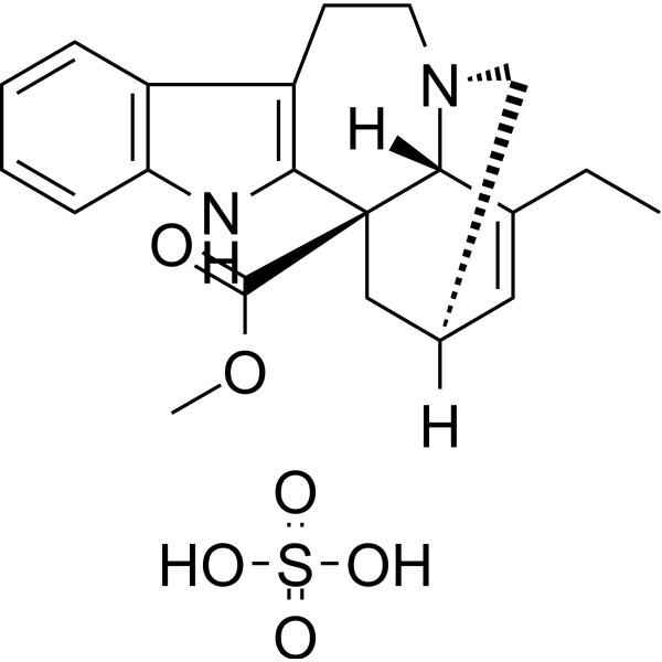 Catharanthine Sulfate                                          (Synonyms: 硫酸长春质碱; (+)-3,4-Didehydrocoronaridine Sulfate)