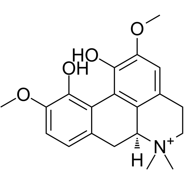 (+)-Magnoflorine                                          (Synonyms: Magnoflorine;  α-Magnoflorine;  Thalictrine)