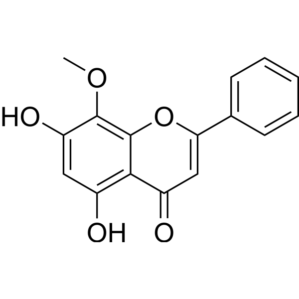 Wogonin (Standard)                                          (Synonyms: 汉黄芩素（标准品） ；汉黄芩黄酮（标准品）)