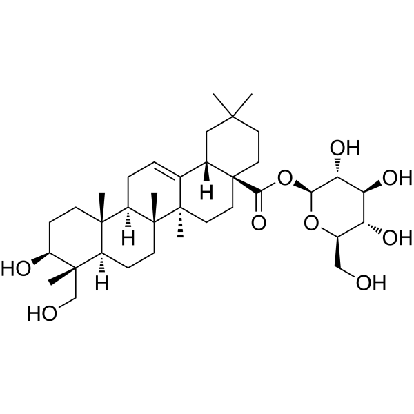 Hederagenin 28-O-beta-D-glucopyranosyl ester                                          (Synonyms: 常春苷元-28-BETA-D-吡喃葡萄糖苷)