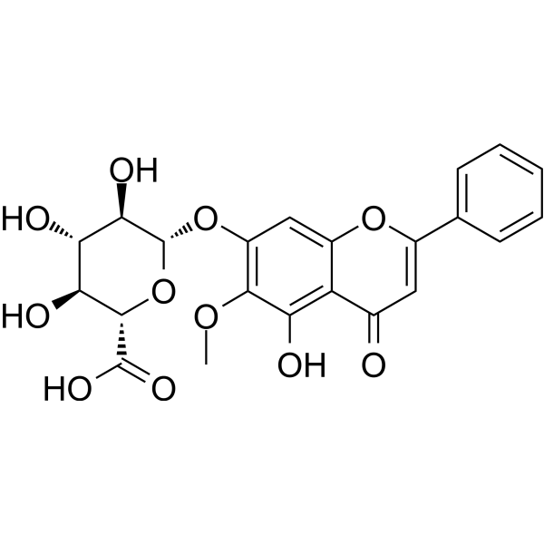 Oroxylin A-7-O-glucuronide                                          (Synonyms: Oroxyloside;  Oroxylin A-7-O-β-D-glucuronide)