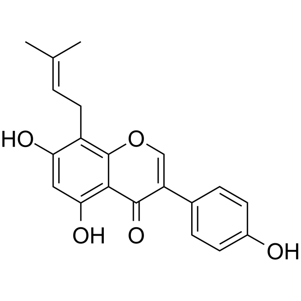 Lupiwighteone                                          (Synonyms: 黄羽扇豆魏特酮; 8-prenylgenistein)