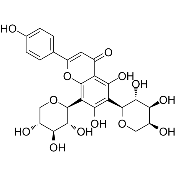 Apigenin6-C-α-L-arabinopyranosyl-8-C-β-D-xylopyranoside                                          (Synonyms: 芹菜素-6-C-α-L-吡喃阿拉伯糖-8-C-β-D-吡喃木糖苷)