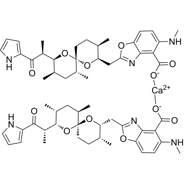 Calcimycin hemicalcium salt                                          (Synonyms: A-23187 hemicalcium salt; Antibiotic A-23187 hemicalcium salt)