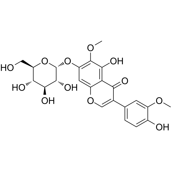 Iristectorin B                                          (Synonyms: 鸢尾甲苷 B；鸢尾新苷；鸢尾甲黄素A-7-O-葡萄糖苷)