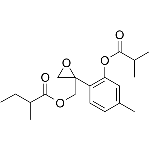 8,​9-​Epoxy-​3-​isobutyryloxy-​10-​(2-​methylbutanoyl)​thymol                                          (Synonyms: 8,9-环氧-3-异丁酰-10-(2-甲基丁酰) 百里草酚)