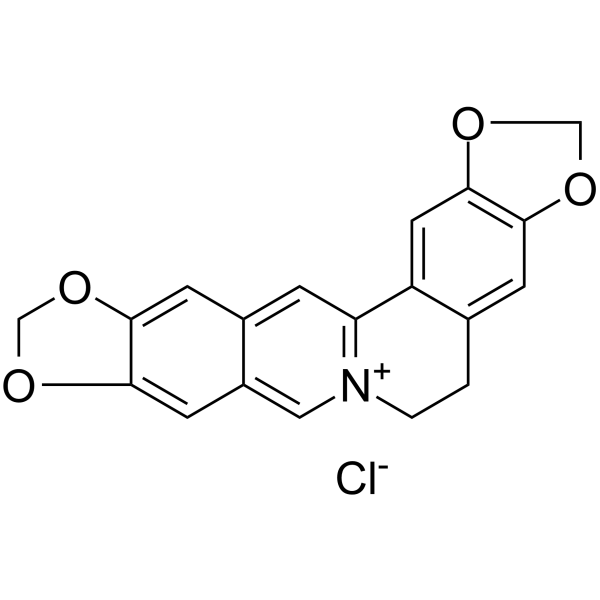 Pseudocoptisine chloride                                          (Synonyms: 盐酸异黄连碱; Isocoptisine chloride)