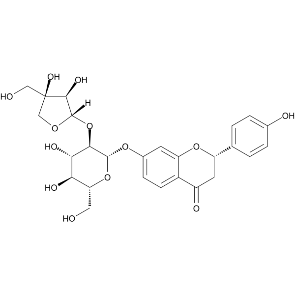 Liquiritigenin-7-O-β-D-glucopyranosyl-(1→2)-β-D-apiofuranoside                                          (Synonyms: 芹糖新甘草苷; Liquiritigenin-7-apiosylglucoside)