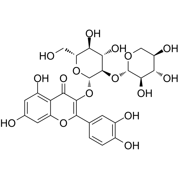 Quercetin 3-O-sambubioside                                          (Synonyms: 槲皮素3-桑布双糖苷)