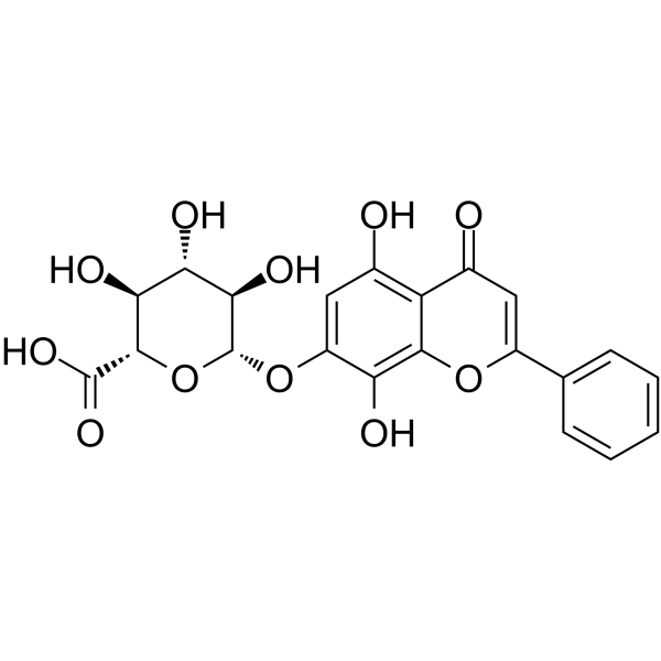 Glychionide A                                          (Synonyms: 去甲汉黄芩素-7-O-葡萄糖醛酸苷)
